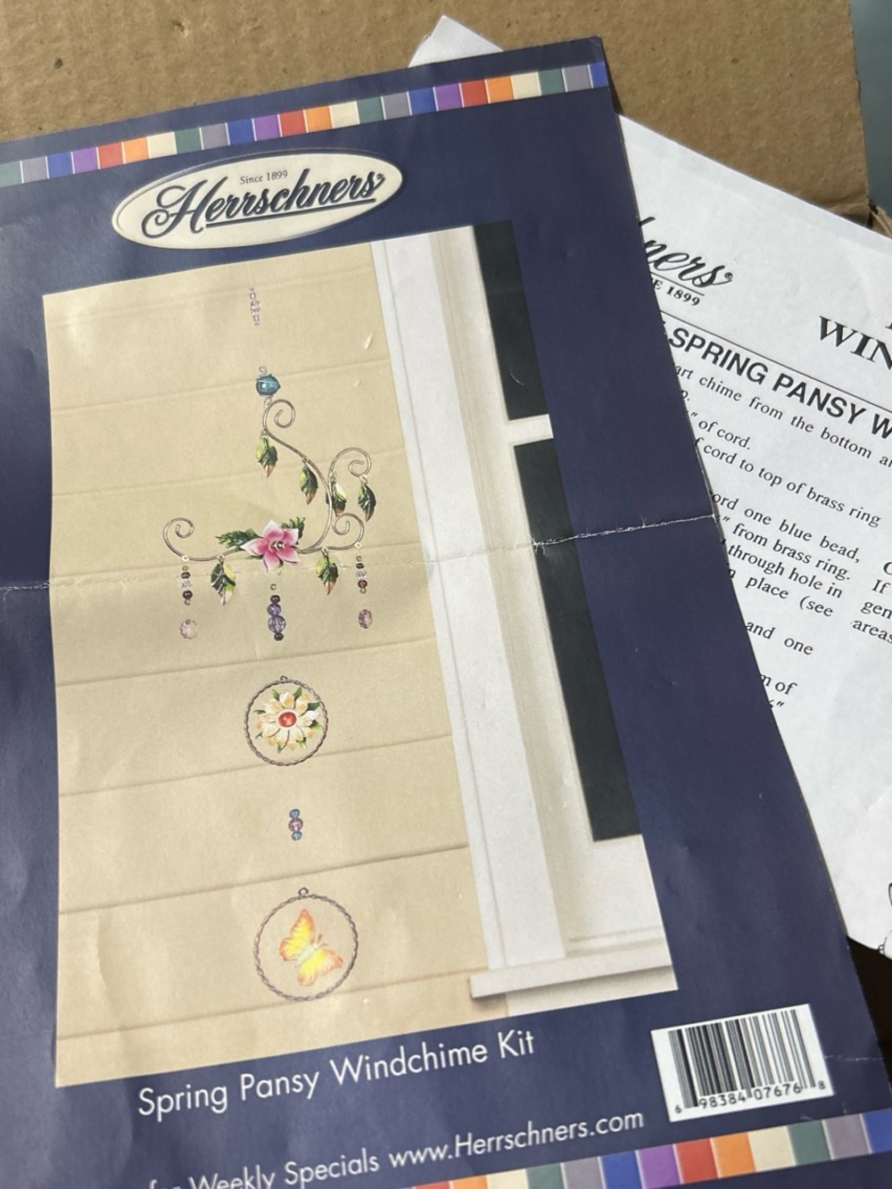 Spring Pansy Windchime Kit - Cream and Pink